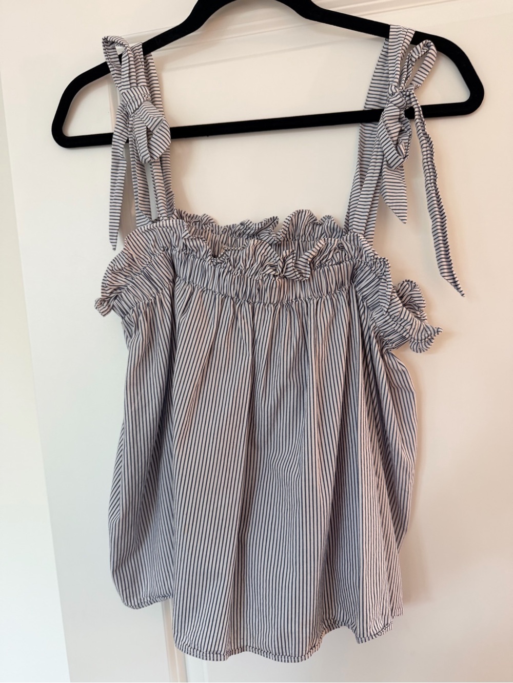 Scotch & Soda Blue and White Striped Tie-Shoulder Camisole